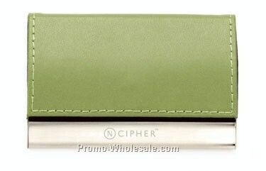 Colorplay Leather Card Case With Brushed Chrome Trim