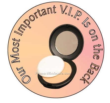 Compact Round Photo Hand Mirror W/ Full Mirror Back (2-1/2")