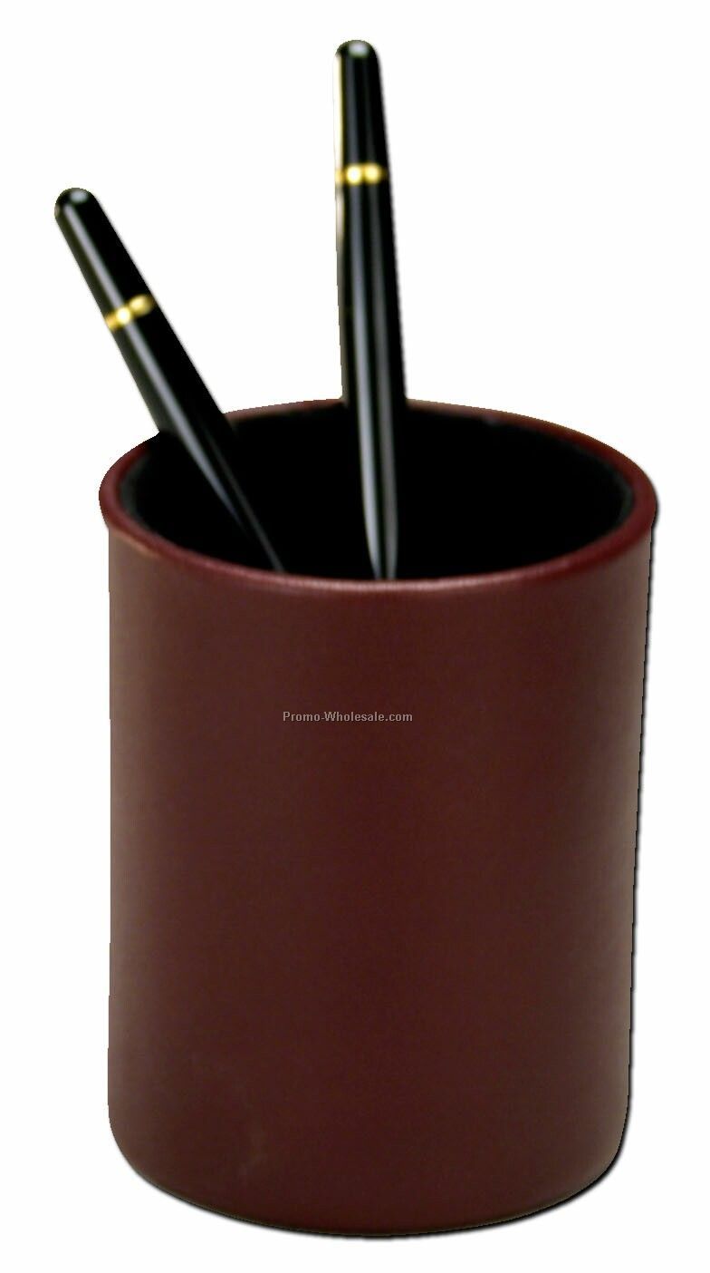 Contemporary Style Leather Pencil Cup Holder