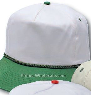 Cotton Twill Two-tone Golf Cap With White Crown