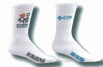 Custom Mid Calf Heel & Toe Socks W/ Scattered Logo (5-9 Small)