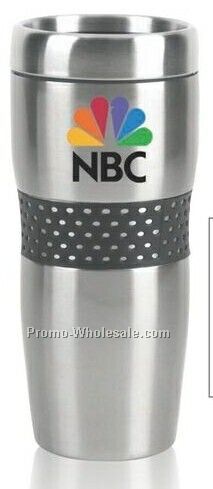 Daytona Stainless Steel Tumbler Mug With Rubber Mesh Grip