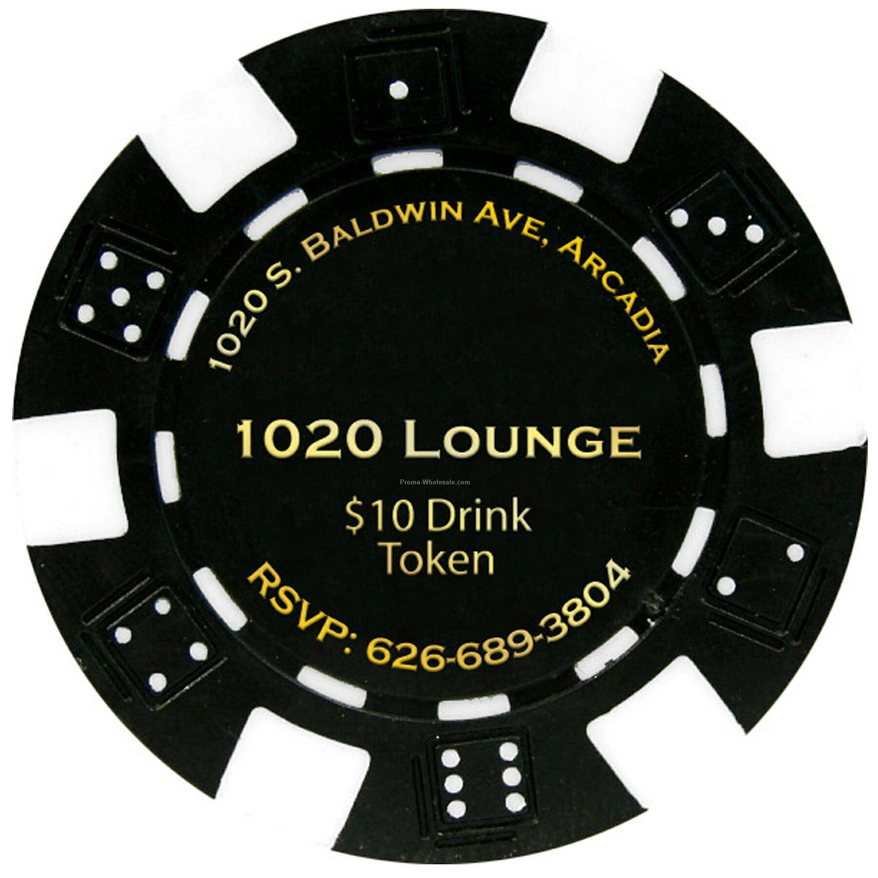 Dice Style Poker Chip Business Card - 1 Side Imprint
