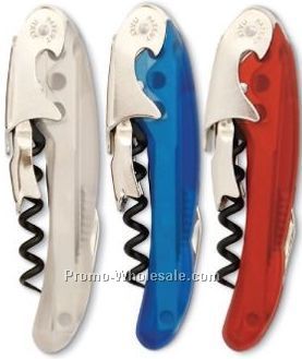 Double Power Waiter's Standard Corkscrew With Transparent Colors