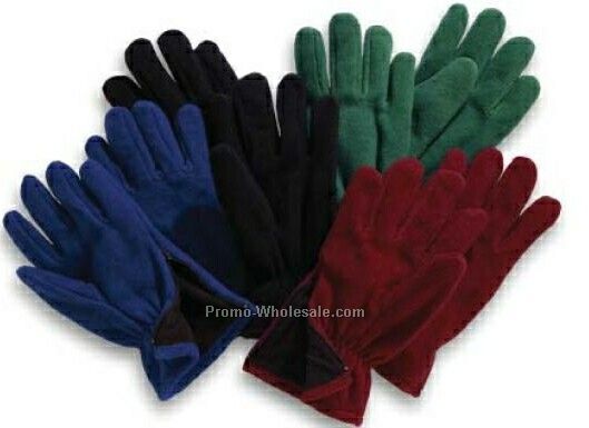 Eco Fleece Zip Gloves - One Size (Royal Blue)