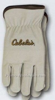 Embroidered Unlined Goatskin Driver Glove (Small)