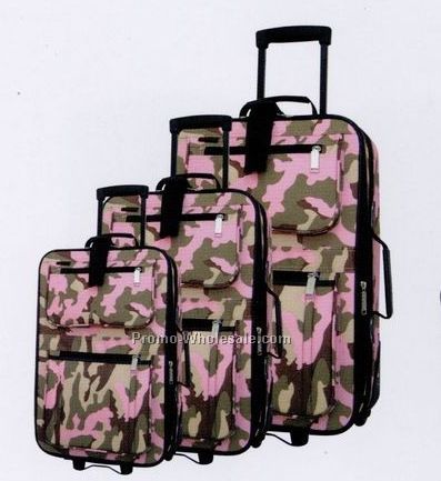 Fashion Luggage 3 Piece Set Collection A (Pink Camouflage)