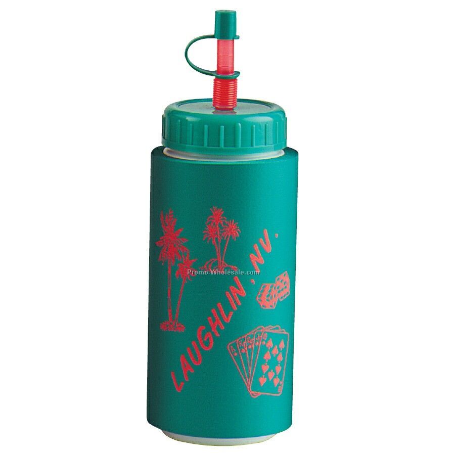 Foam Insulated 16 Oz. Sport Bottle With Straw