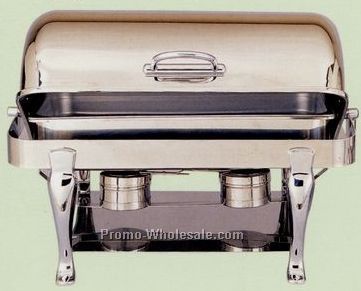 Highly Polished Stainless Steel Rectangle 8 Quart Roll-top Chafer