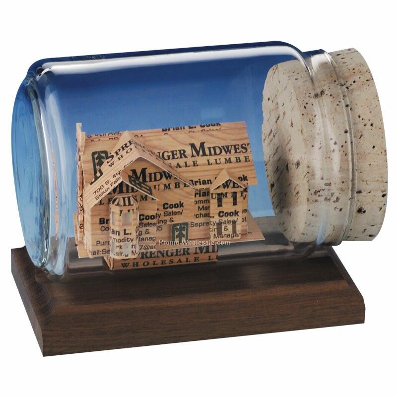 House Business Cards In A Bottle Sculpture