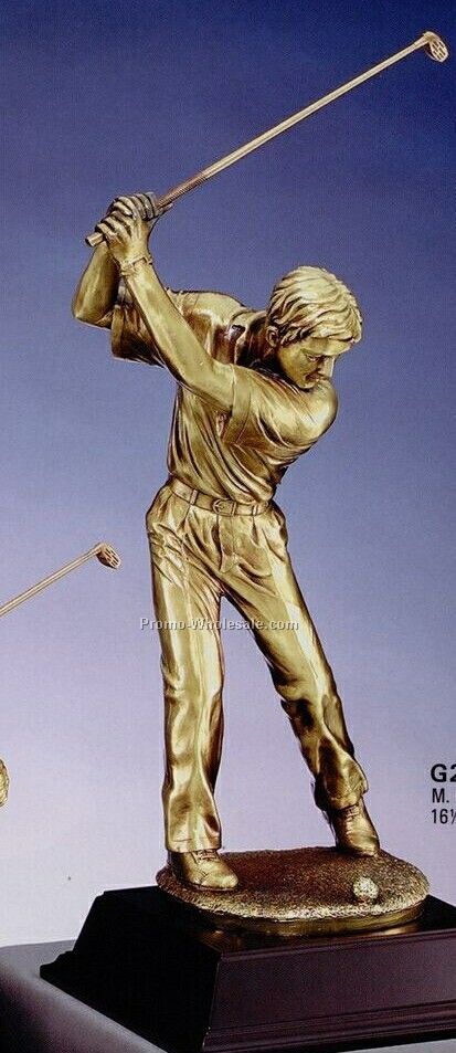 Imperial Series Elegant Resin Gold Sculpture - 16-1/2" Male Driver