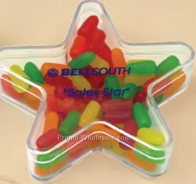Large Star Plastic Container Filled W/Mike & Ike