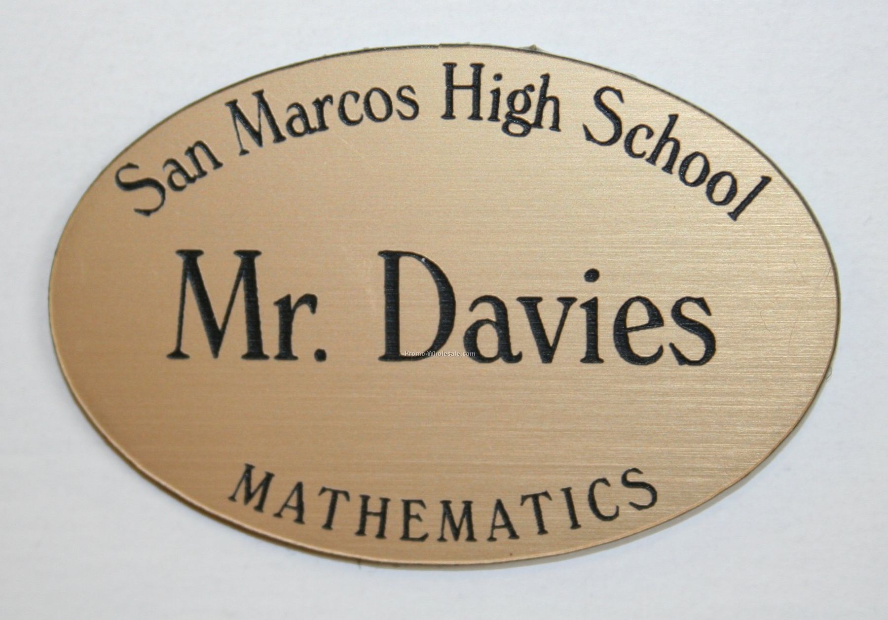 Laser Engraved Badge - 3"x1-1/2" Oval