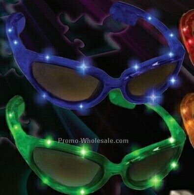 Light Up LED Flashing Glasses - Green