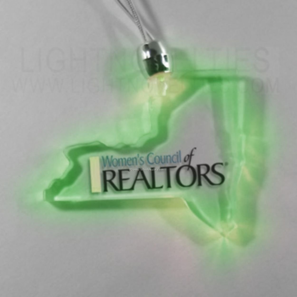 Lighted Necklace - New York - Green Or Blue