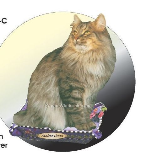 Maine Coon Cat Acrylic Coaster W/ Felt Back