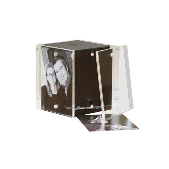 Metropolitan Leather And Acrylic Photo Cube