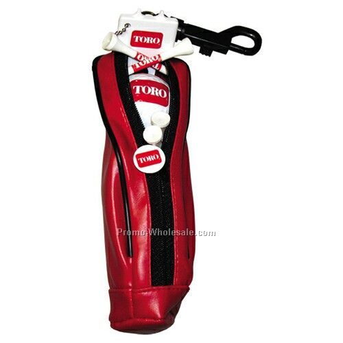 Mini Golf Bag On Hook (4 Tees/ 1 Ball/ 1 Ball Marker/ 1 Plastic Divot Tool)