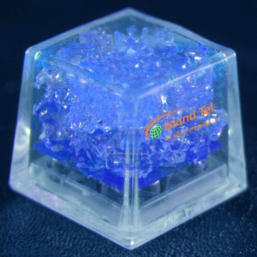 Mini Liquid Activated Light Up Ice Cube (Clear W/ Blue Led)