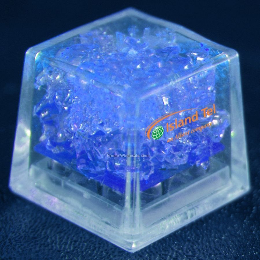 Mini Liquid Activated Light Up Ice Cube (Clear W/ Blue Led)