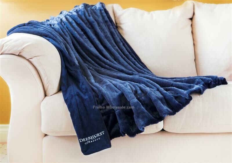 Navy Velvasuede Throw 50"x 60" Blanket