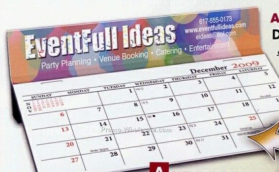 New! 6-fc Custom Full Color Desk Calendar (Red Trim) - To June 1