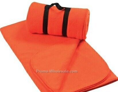 Orange Fleece Throw Blanket (Standard Service)