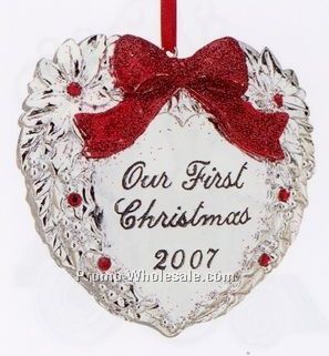 Our First Christmas Silverplated Heart Ornament