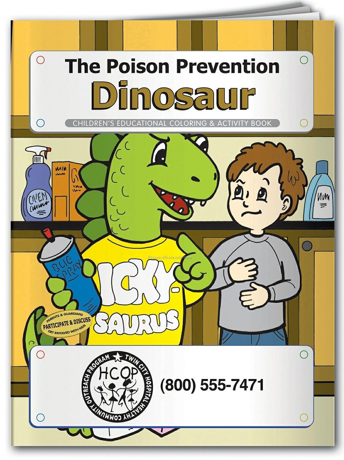 Pillowline The Poison Prevention Dinosaur Coloring Book