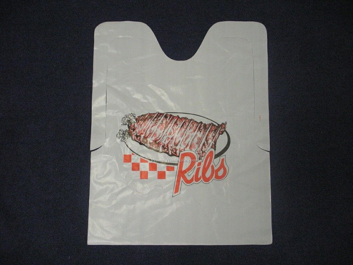 Plastic Disposable Adult Bib With Ribs Logo
