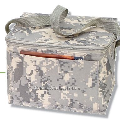 Q-tees Digital Camo 6 Pack Cooler (8-1/2"x6-1/2"x6-1/2")