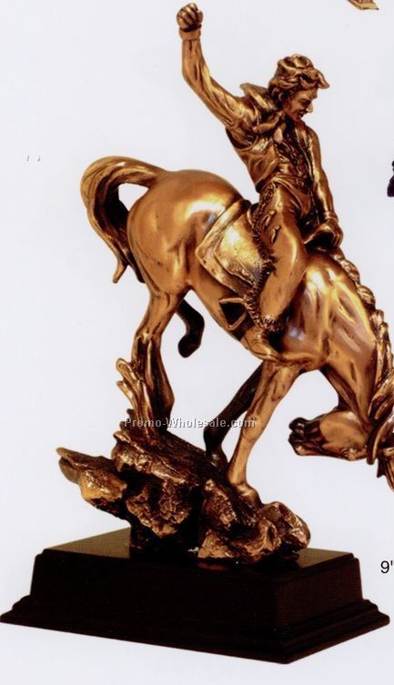 Racing Cowboy Horse Figurine