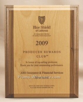 Rectangle Alder Wood Plaque W/ Walnut Trim (9"x12")