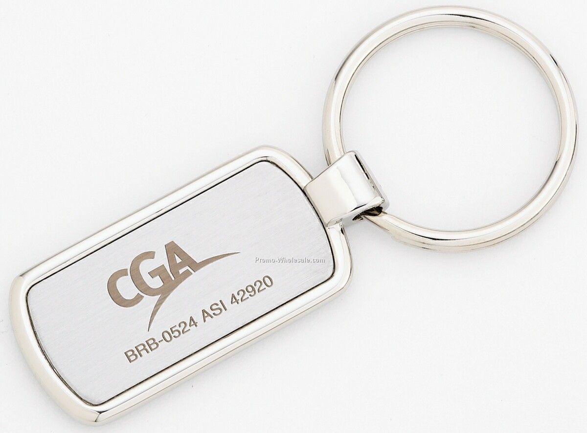 Rectangle Metal Key Ring (3-1/4"x1")