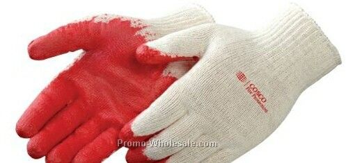 Red Latex Palm Coated Gloves