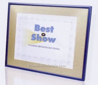 Satin Cobalt Blue Backload Aluminum Certificate Frame W/ Brushed Sides