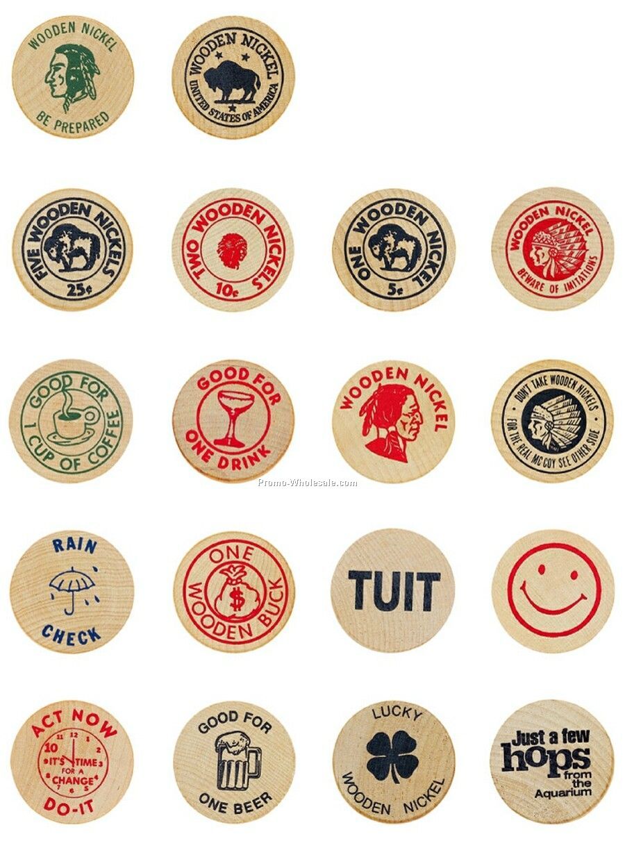 Screened Wooden Nickel (Standard Production)