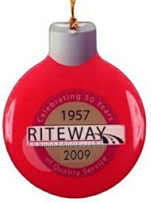 Seasonal Ornament With Gold Cord (6.1 To 7 Sq In. W/ Double Sided Dome )