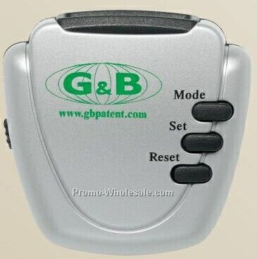 Silver Digital Pedometer With Step Counter