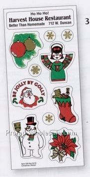 Silver Glitter Christmas Stickers With Snowman/Angel/Stocking