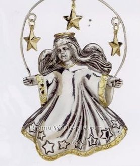 Silverplated Starlight Angel Ornament