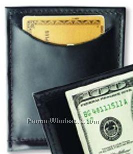 Single Money Clip W/ Outside Pockets - Top Grain Cowhide