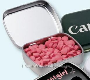 Small Hinged Candy Pocket Tin - Empty (Direct Print)