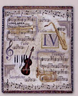 Tapestry Stock Woven Throws - Music Note (53"x67")