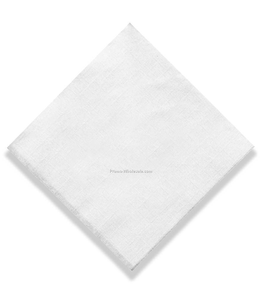 The 500 Line Folded White Beverage Napkin W/ Coin Edge Embossing