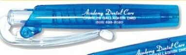 Translucent Blue Clicker Pen W/ Clip
