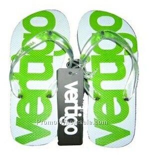 White Flip Flop Shoe W/ Clear Rubber Strap