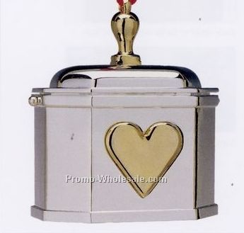 Williamsburg Silverplated Mini Heart Box Ornament