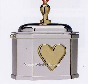Williamsburg Silverplated Mini Heart Box Ornament