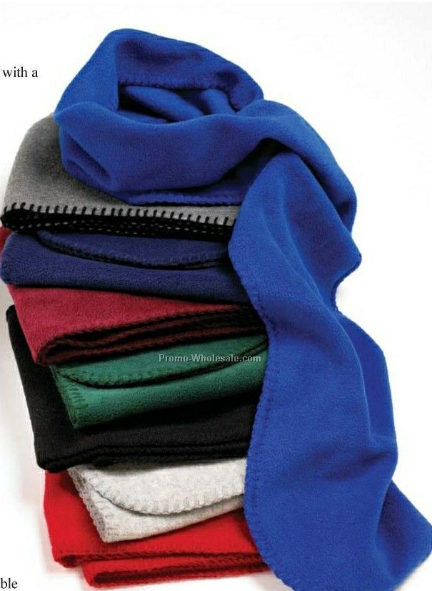 Wolfmark Navy Blue Fleece Neck Scarf